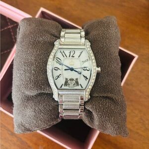 Juicy Couture Silver Crystal-Trim Women's Watch